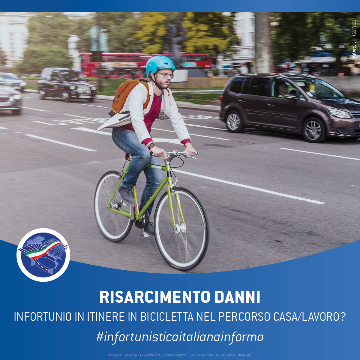 Iinfortunio in itinere in bicicletta causato da un soggetto terzo?